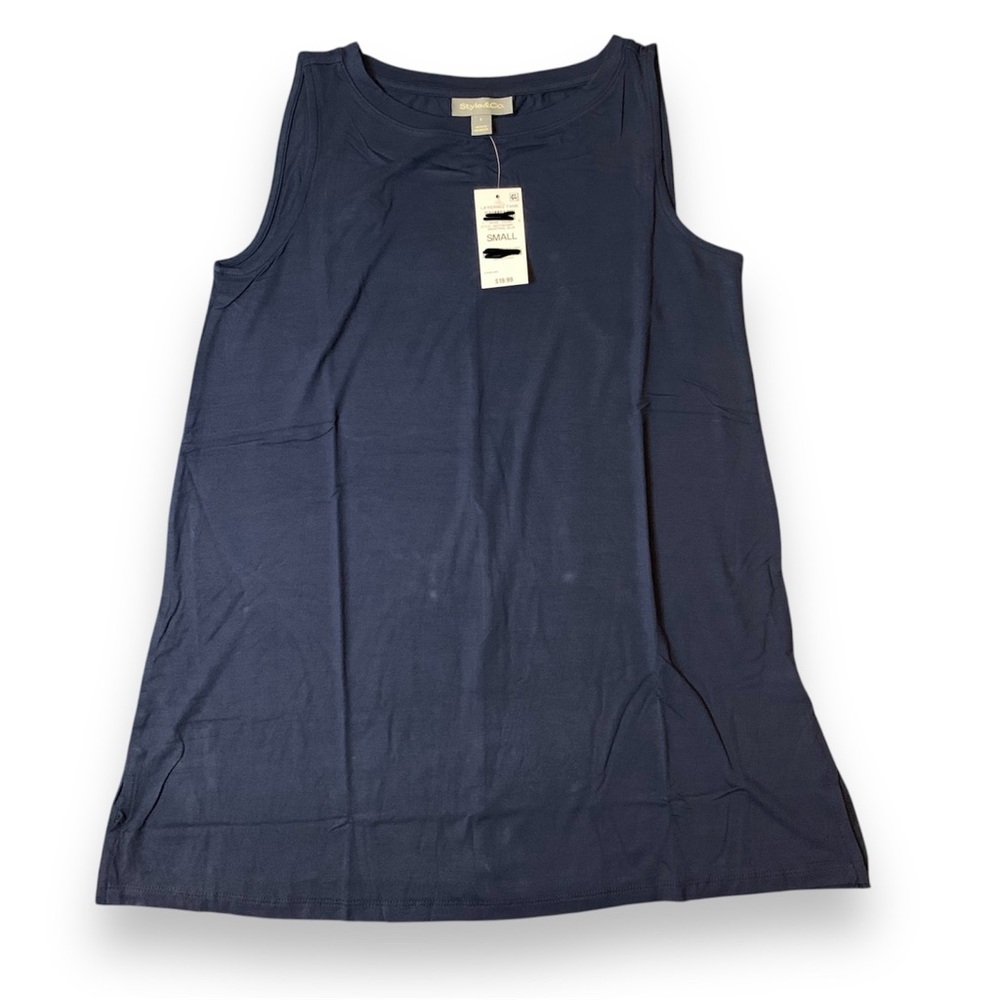 Style & Co Women's Industrial Blue Sleeveless Top